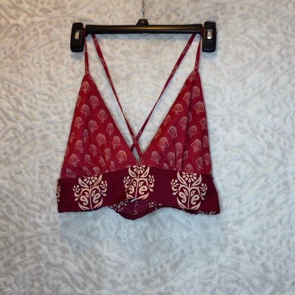 RAGA Tops - RAGA Red Silk Crop Top